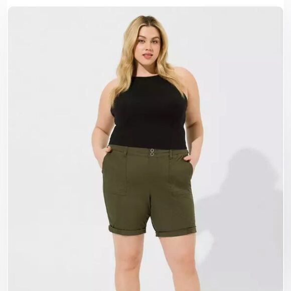 Torrid Poplin Stretch Utility Shorts - Picture 1 of 9